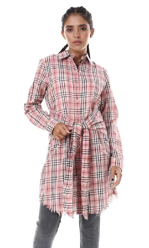 56550 Distressed Trim Full Sleeves Long Shirt - Dusty Rose & Brown-- Chenille Blend Fleece Blend Nylon Blend 56550 Distressed Trim Full Sleeves Long Shirt - Dusty Rose & Brown-- Chenille Blend Fleece Blend Nylon Blend