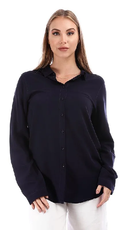 94840 Navy Blue Plain Buttoned Down Shirt-- Polka Dot Checkered Tartan