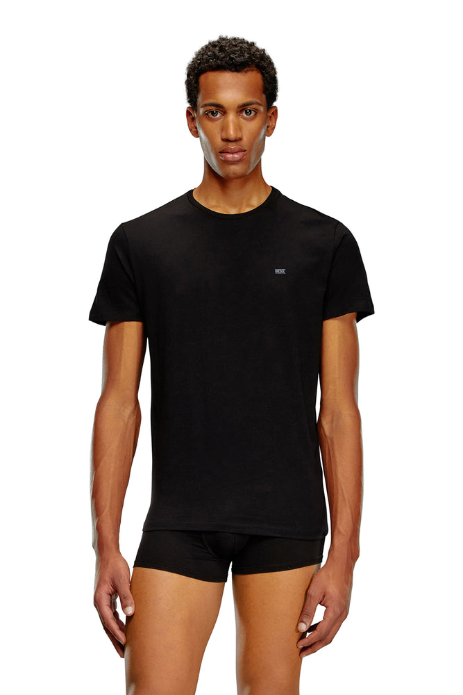 Three-pack crew-neck T-shirts-- Print Jacquard Patchwork