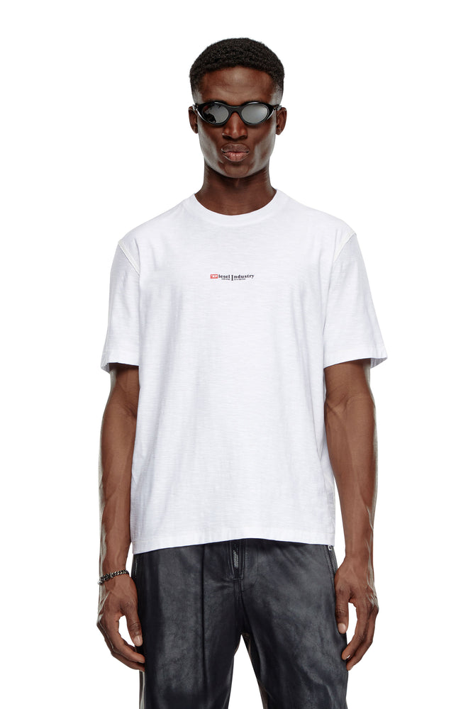 Slub jersey T-shirt with Diesel print -- Basic T-Shirt Crew Neck Short Sleeve