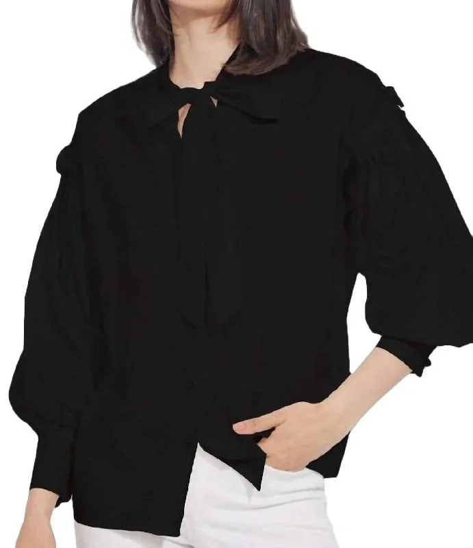 Viola Blouse In Black Classic Minimalist Blouse