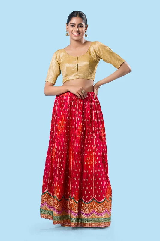 Gold Shimmer Front Open Elbow Sleeves Blouse Satin Drape Blouse