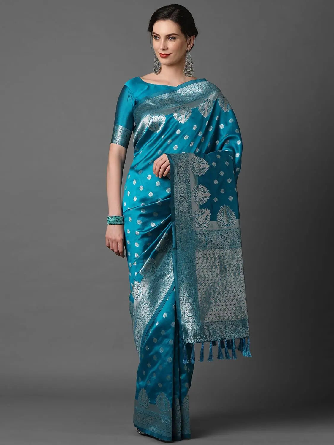 Elegant Sareemall Sky Blue Festive Silk Blend Woven Design Saree With Unstitched Blouse Everyday Stylish Blouse Elegant Sareemall Sky Blue Festive Silk Blend Woven Design Saree With Unstitched Blouse Everyday Stylish Blouse