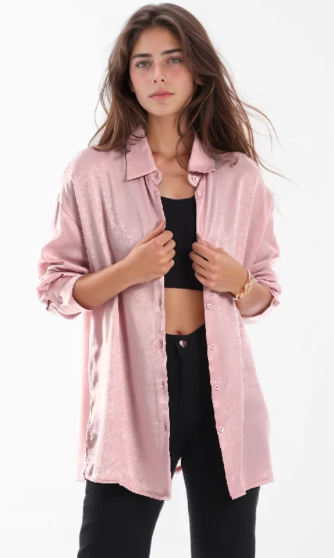 97510 Silk Accent Carnation Pink Long Sleeves Shirt-- Satin Fabric Silk Fabric Chiffon Fabric 97510 Silk Accent Carnation Pink Long Sleeves Shirt-- Satin Fabric Silk Fabric Chiffon Fabric