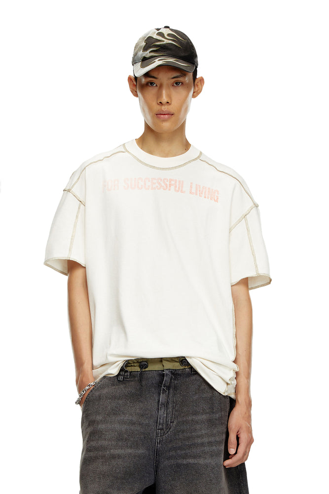 T-Shirt With Inside-Out Effect-- Chenille Blend Fleece Blend Nylon Blend