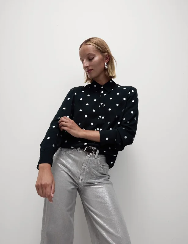 Foil Print Shirt-- Houndstooth Herringbone Solid