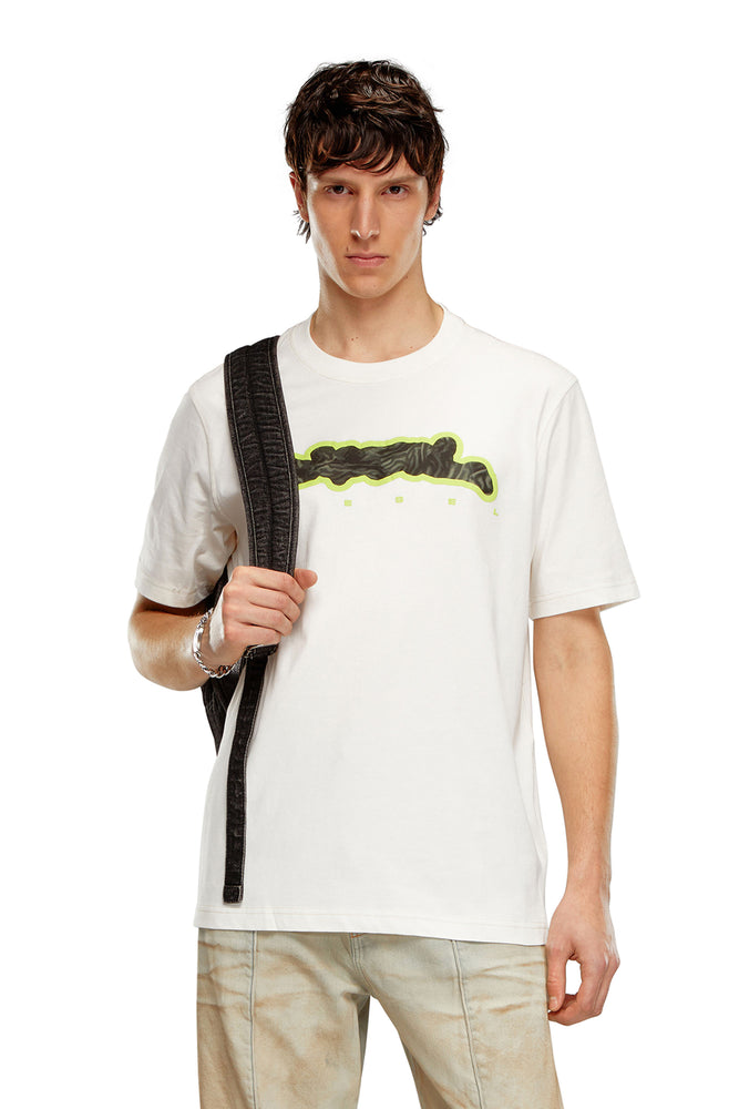 T-shirt with zebra-camo motif-- Rayon Fabric Velvet Fabric Corduroy Fabric