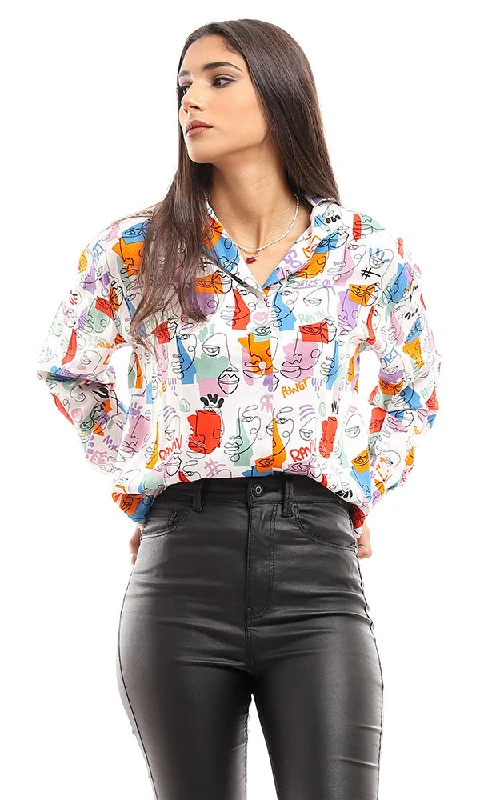 95341 Colorful Faces Rayon Casual Summer Shirt - Multicolour-- Embroidered Appliqued Beaded 95341 Colorful Faces Rayon Casual Summer Shirt - Multicolour-- Embroidered Appliqued Beaded