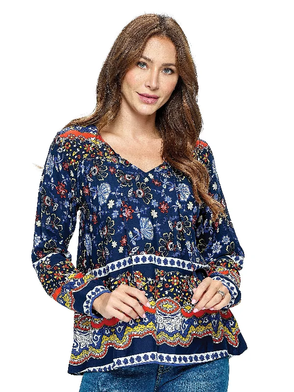 Blouse Floral Print Pattern Embroidered Floral Blouse