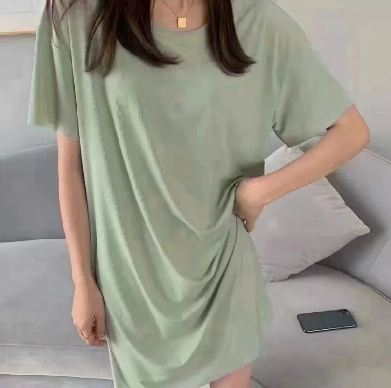 Short Sleeve Oversize T-Shirt Dress Sleepshirt 527146-- Plaid T-Shirt Polka Dot Checkered Short Sleeve Oversize T-Shirt Dress Sleepshirt 527146-- Plaid T-Shirt Polka Dot Checkered