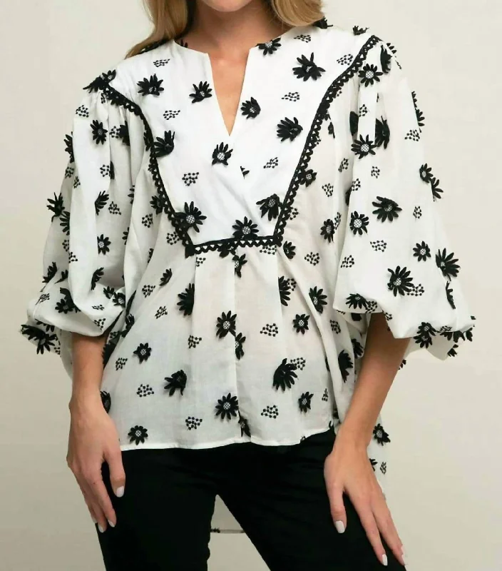Roxy Blouse In Black Forest Silky Tunic Blouse