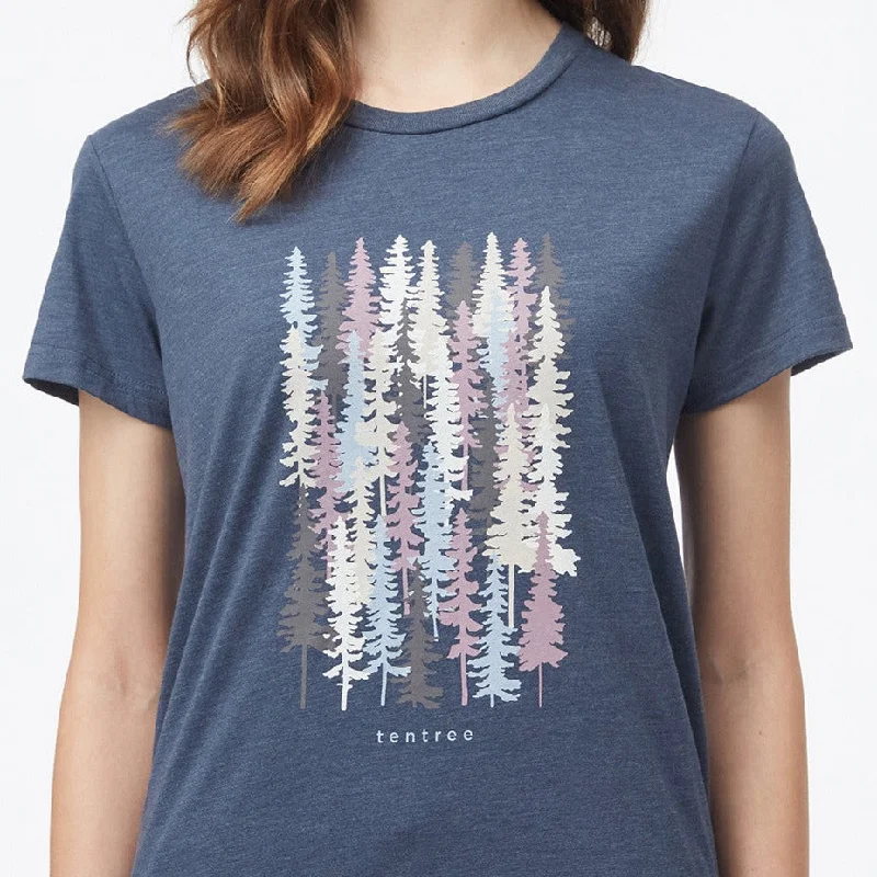 Tentree Women's Spruced Up T-Shirt-- Ribbed Striped Patterned