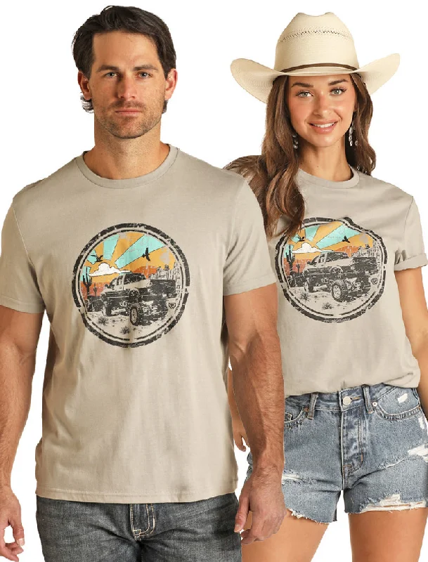 Desert Truck Graphic T-Shirt-- Terry Blend Velvet Blend Canvas Blend