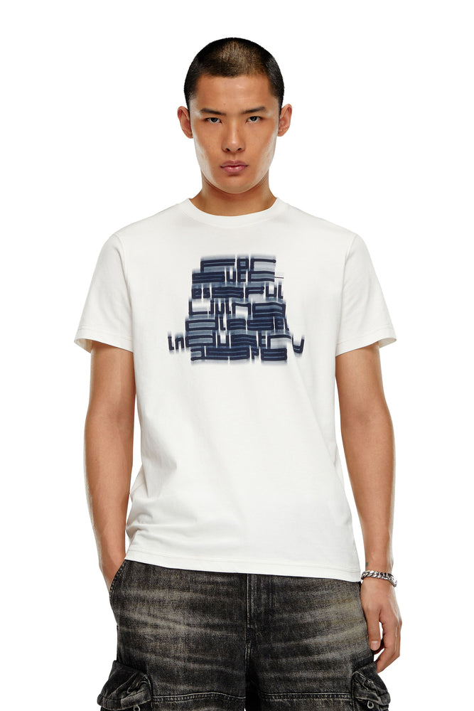 T-shirt with blurry For Successful Living print-- Boxy Fit Fitted Loose
