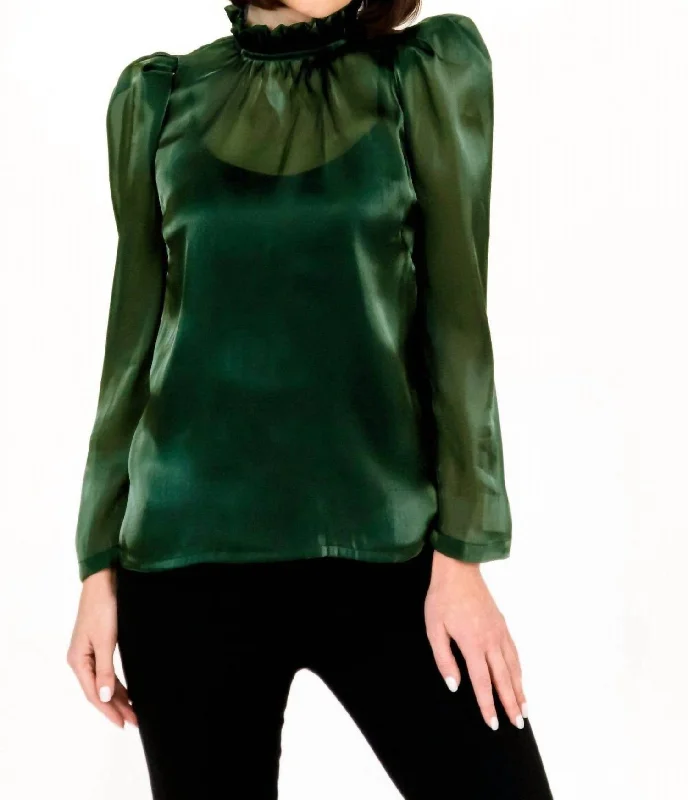 Watson Blouse In Pine Organza Chic Sleeveless Blouse