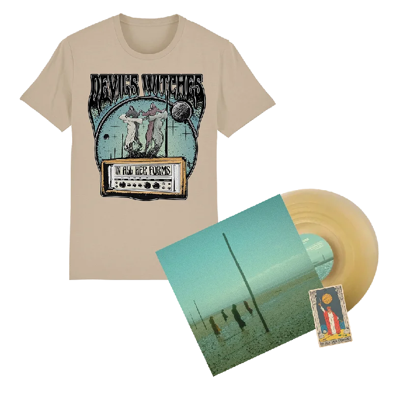 Devil's Witches - In All Her Forms Bundle - Matriarch Edition Vinyl (Unsigned) + Sand T-Shirt-- Hooded Caped Shawl Collar Devil's Witches - In All Her Forms Bundle - Matriarch Edition Vinyl (Unsigned) + Sand T-Shirt-- Hooded Caped Shawl Collar