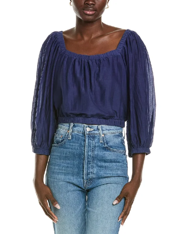 Velvet by Graham & Spencer Silk-Blend Voile Blouse Modern Oversized Blouse