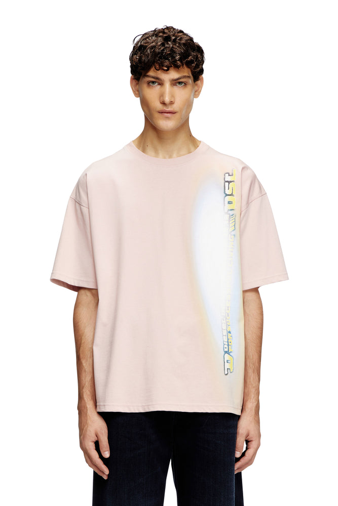 Pop Print Crew Neck T-Shirt-- Seamless Knitted Crochet