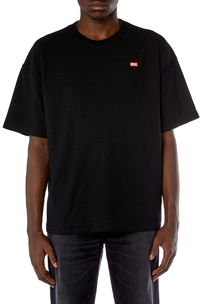 Slub T-Shirt With Logo-- Chenille Brocade Lace