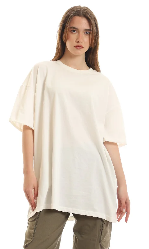 97231 Loose Fit Comfy Half Sleeves T-Shirt - Off White-- Terry Blend Velvet Blend Canvas Blend 97231 Loose Fit Comfy Half Sleeves T-Shirt - Off White-- Terry Blend Velvet Blend Canvas Blend