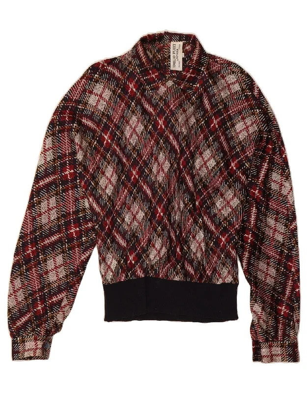 EMILIO PUCCI Womens Batwing Long Sleeve Blouse Top IT 42 Medium Red Check Delicate Bow Blouse EMILIO PUCCI Womens Batwing Long Sleeve Blouse Top IT 42 Medium Red Check Delicate Bow Blouse