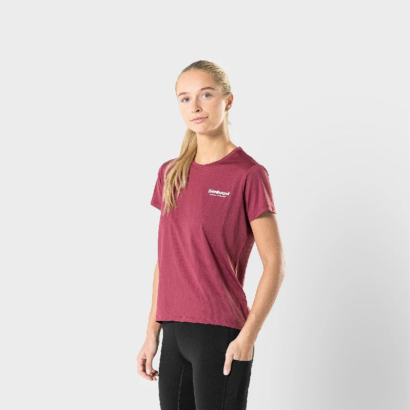 GROUND-TECH T-SHIRT (WOMEN) - Bordeaux-- Hooded Caped Shawl Collar