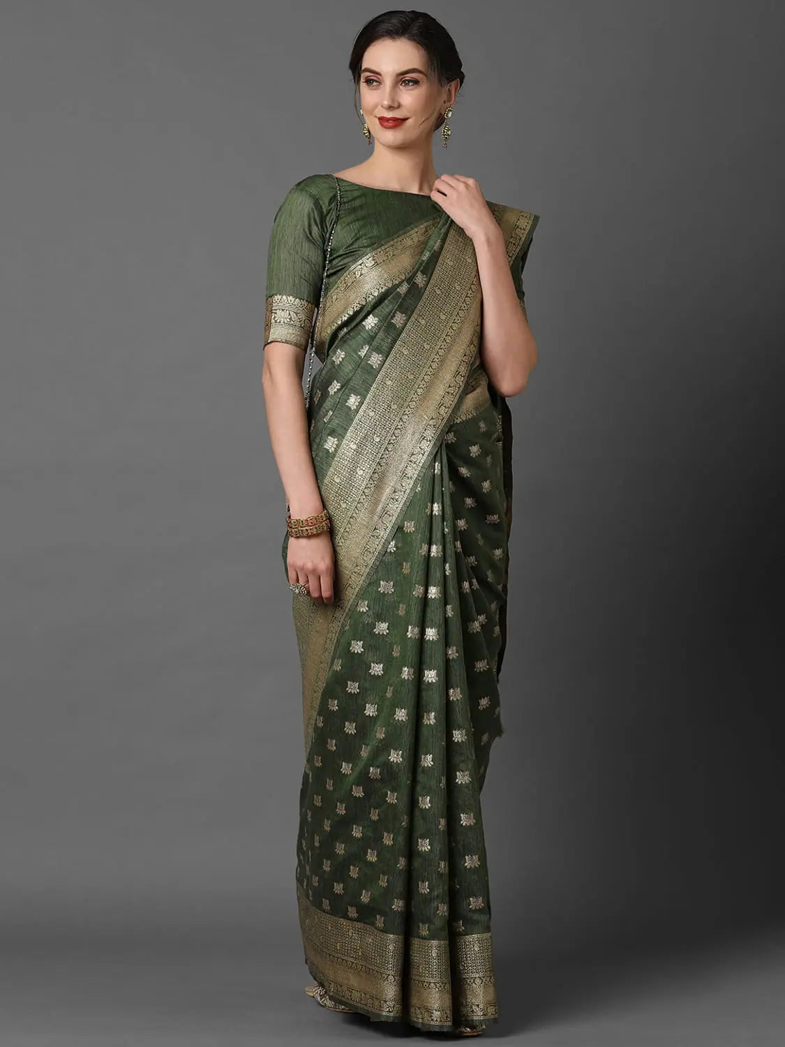 Sareemall Green Wedding Best Silk Blend Woven Design Saree With Unstitched Blouse Casual Relaxed Fit Blouse Sareemall Green Wedding Best Silk Blend Woven Design Saree With Unstitched Blouse Casual Relaxed Fit Blouse