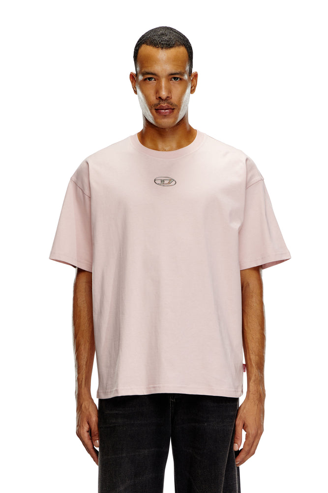 Crew Neck T-Shirt With Oval D Logo-- Satin Blend Silk Blend Wool Blend