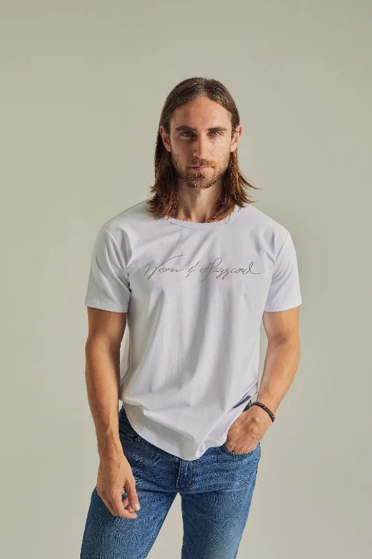 WORN & HAGGARD - Signature Snow T-Shirt-- Terry Blend Velvet Blend Canvas Blend