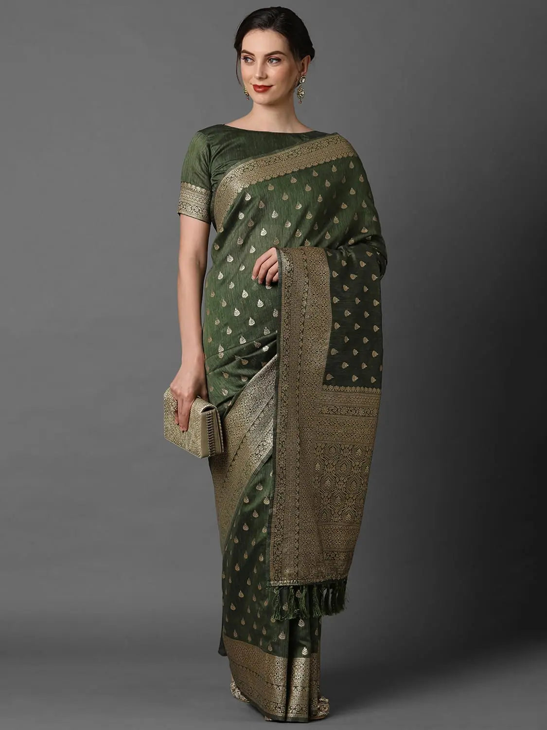 Sareemall Green Wedding Silk Blend Woven Design Saree With Unstitched Blouse Loose Oversized Blouse Sareemall Green Wedding Silk Blend Woven Design Saree With Unstitched Blouse Loose Oversized Blouse