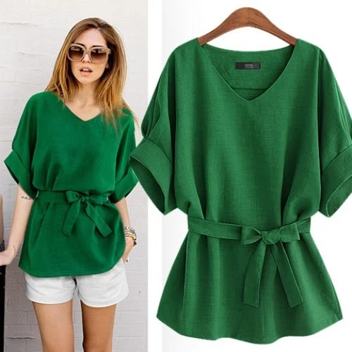 Women's Solid Color T-Shirts M 399204-- Hooded Caped Shawl Collar