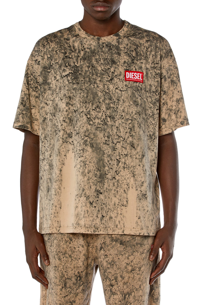 Treated T-shirt with raindrop effect-- Mesh Blend Leather Blend Suede Blend