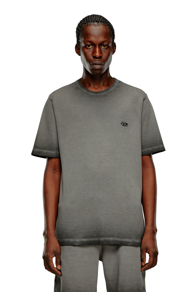 Waffle T-shirt with embroidered logo-- Terry Blend Velvet Blend Canvas Blend