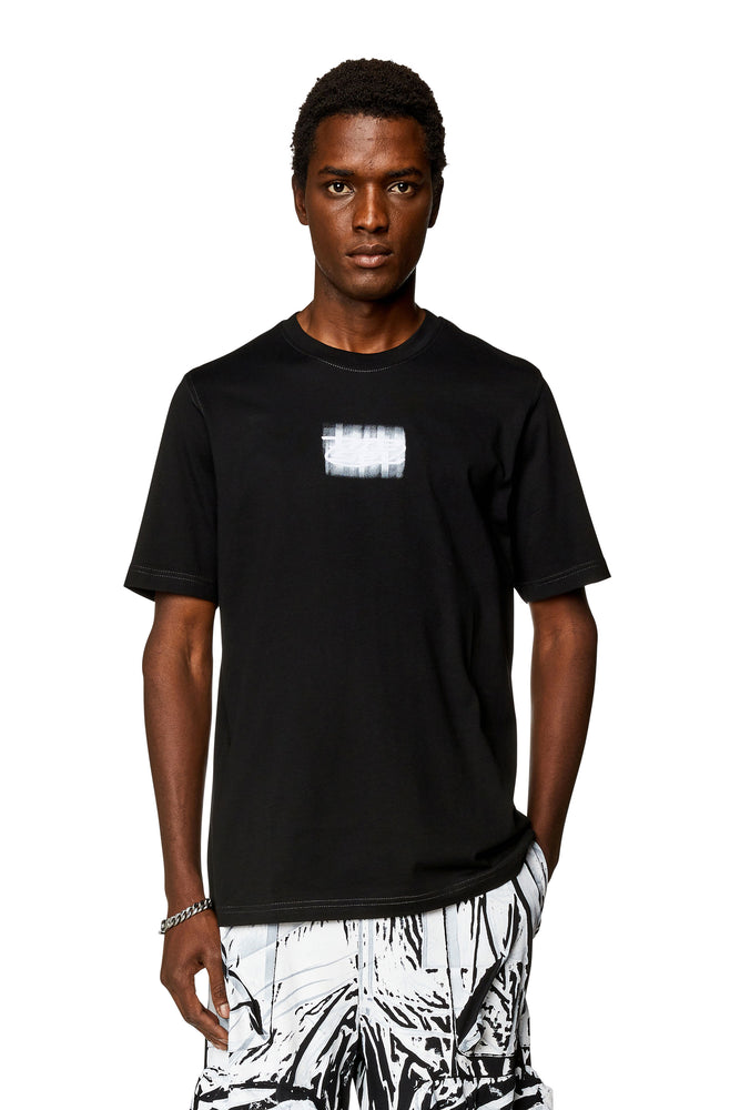 Logo-flocked T-shirt in organic cotton-- Striped Floral Plaid