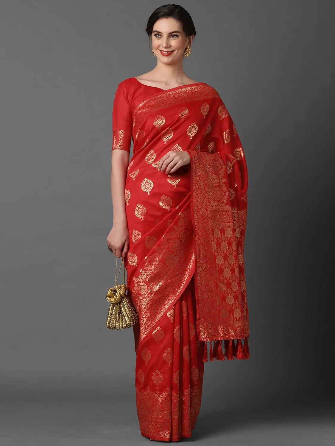 Extravagant Sareemall Red Festive Silk Blend Woven Design Saree With Unstitched Blouse Subtle Shimmer Blouse Extravagant Sareemall Red Festive Silk Blend Woven Design Saree With Unstitched Blouse Subtle Shimmer Blouse