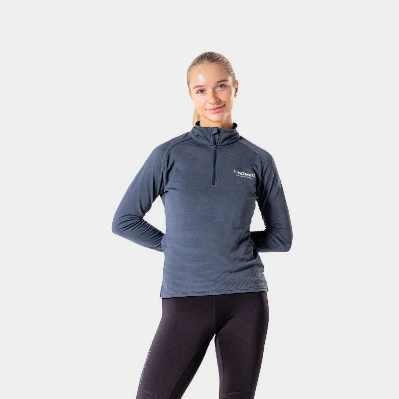 GROUND-TECH 1/4 ZIP SHIRT (WOMEN) - Dark Navy Blue-- Ribbed T-Shirt High Neck Heavyweight GROUND-TECH 1/4 ZIP SHIRT (WOMEN) - Dark Navy Blue-- Ribbed T-Shirt High Neck Heavyweight