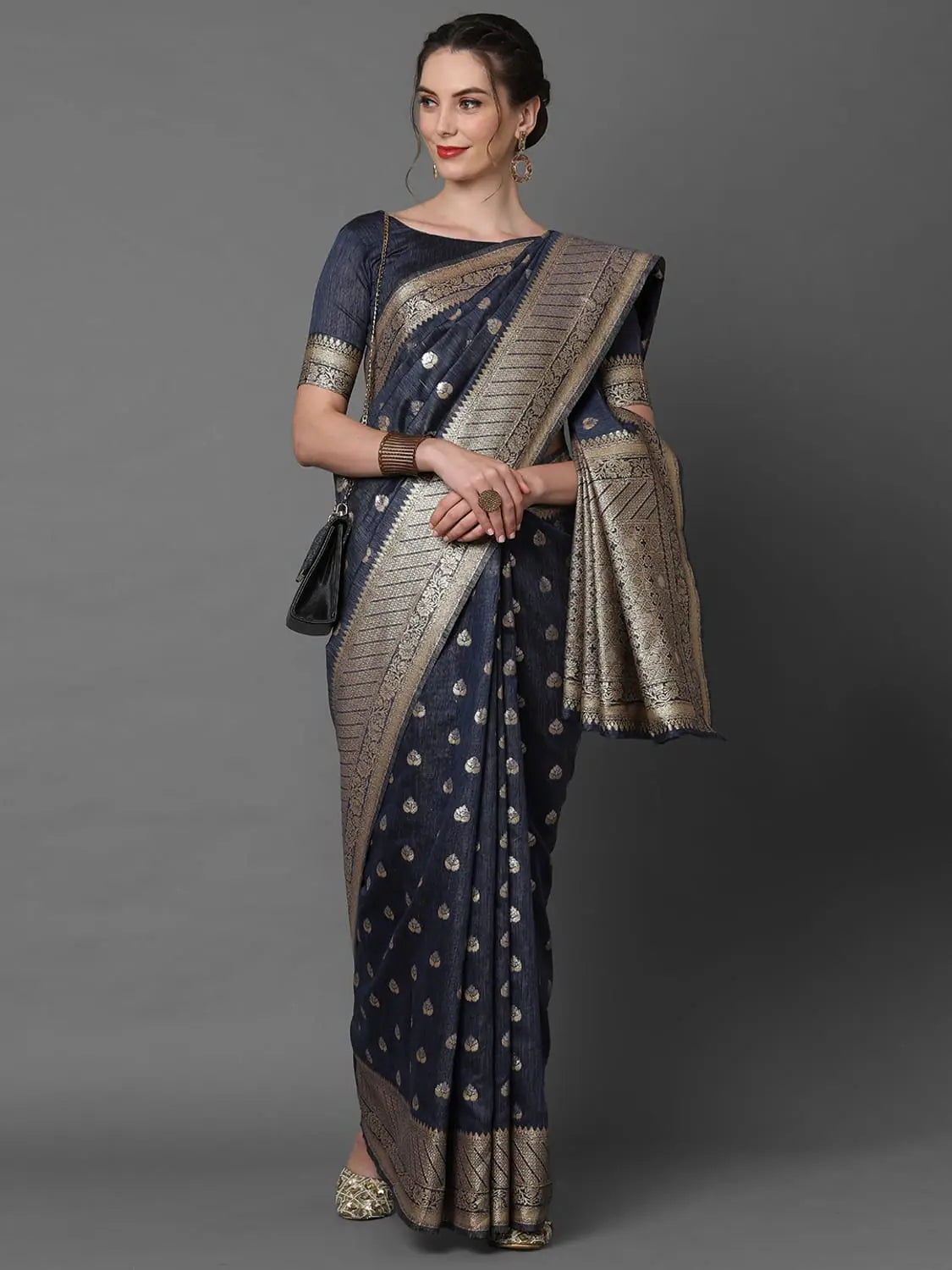 Sparkling Sareemall Navy Blue Festive Silk Blend Woven Design Saree With Unstitched Blouse Feminine Pastel Blouse Sparkling Sareemall Navy Blue Festive Silk Blend Woven Design Saree With Unstitched Blouse Feminine Pastel Blouse