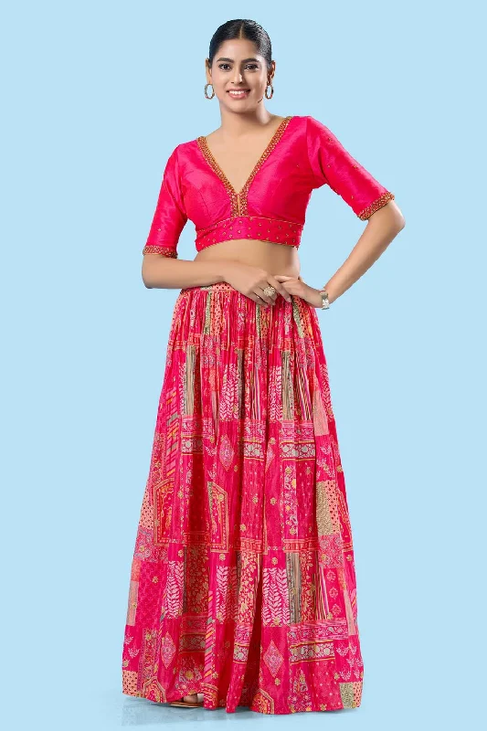 Pink Mulbury Silk Back Open Elbow Sleeves Blouse Feminine Ruffle Blouse