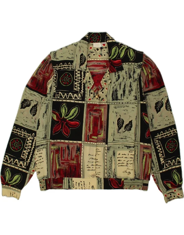 VINTAGE Womens Oversized Blouse Top UK 16 Large Multicoloured Patchwork Silky Draped Blouse VINTAGE Womens Oversized Blouse Top UK 16 Large Multicoloured Patchwork Silky Draped Blouse