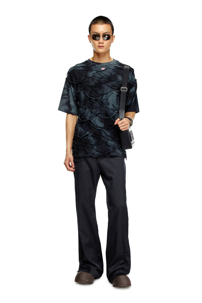T-shirt with floating strands-- Houndstooth Herringbone Solid