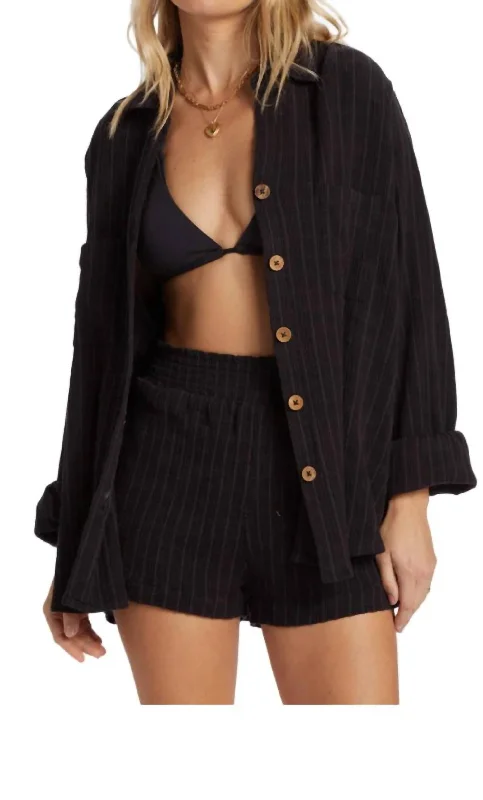 Swell Blouse In Black Sands Backless Summer Blouse