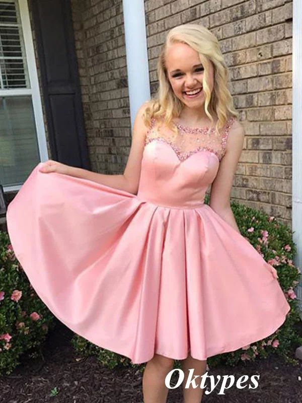 Sweet Soft Satin Spaghetti Straps Round Neck A-Line Mini Dresses/ Homecoming Dresses With Beading, PDS0545 Fashionable Denim Mini Dress Sweet Soft Satin Spaghetti Straps Round Neck A-Line Mini Dresses/ Homecoming Dresses With Beading, PDS0545 Fashionable Denim Mini Dress
