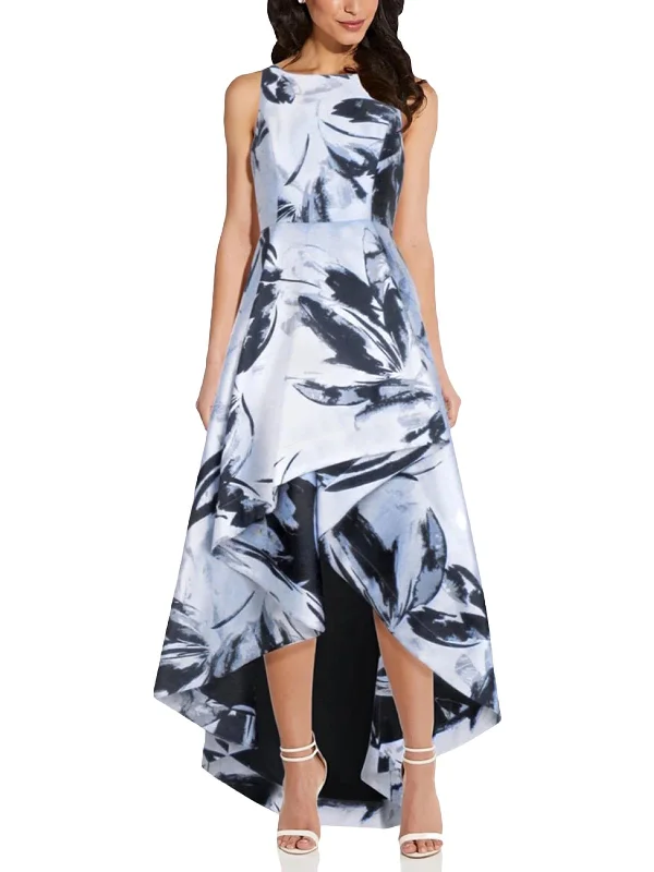 Womens Pleated High-Low Evening Dress Tunics Trousers formal