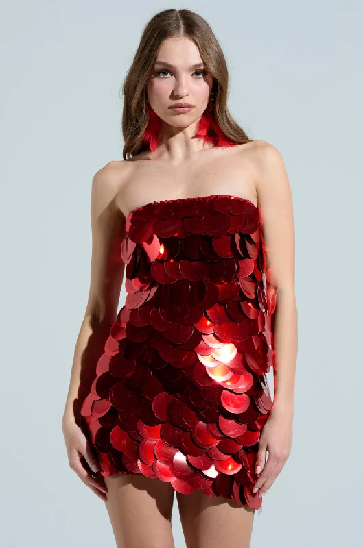SHINE BRIGHT SEQUIN MINI DRESS Comfortable Smocked Mini Dress