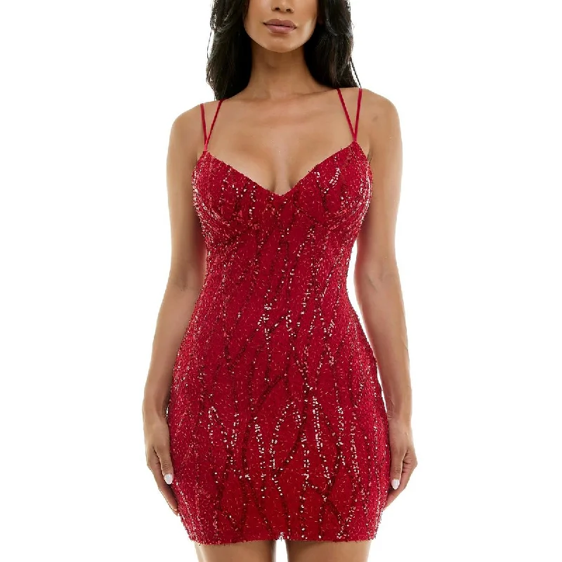 Juniors Womens Sequined Polyester Evening Dress Tunics Travel practical