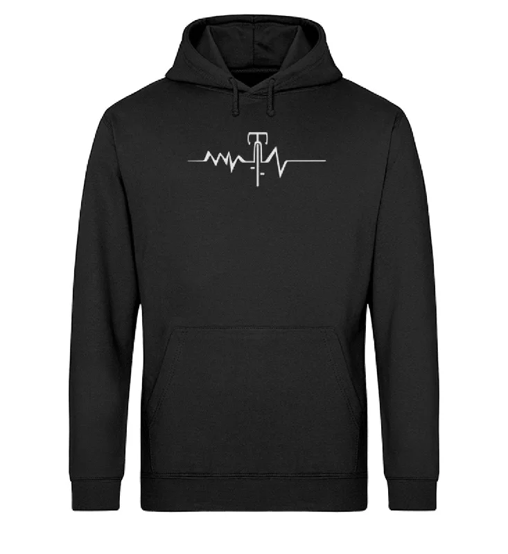 Herzschlag Rennrad - Unisex Organic Hoodie Hoodie with Rhinestones Sparkly Elegant