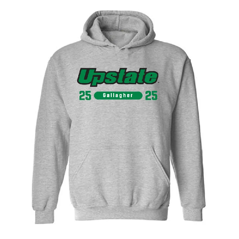 USC Upstate - NCAA Women's Basketball : Cassie Gallagher - Classic Fashion Shersey Hooded Sweatshirt Hoodie with Emblem Brand Identity USC Upstate - NCAA Women's Basketball : Cassie Gallagher - Classic Fashion Shersey Hooded Sweatshirt Hoodie with Emblem Brand Identity