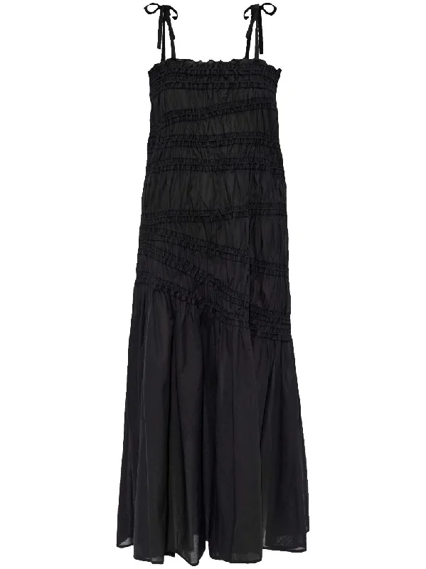 Tory Burch Women's Dresses Black Square Neckline Feminine