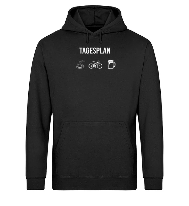 Tagesplan Kaffee, Fahrrad und Bier - Unisex Organic Hoodie Hoodie with Ribbed Neckline Snug Warm Tagesplan Kaffee, Fahrrad und Bier - Unisex Organic Hoodie Hoodie with Ribbed Neckline Snug Warm