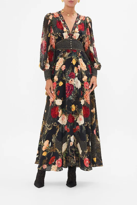 SHAPED WAISTBAND DRESS WITH GATHERED SLEEVES MAGIC IN THE MANUSCRIPTS Tunics Recommended stylist SHAPED WAISTBAND DRESS WITH GATHERED SLEEVES MAGIC IN THE MANUSCRIPTS Tunics Recommended stylist
